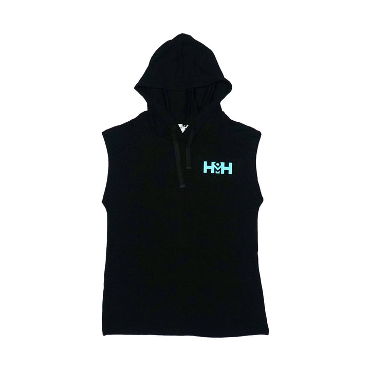 HDMH Men's Athletic Cut Off Hoodie - Black